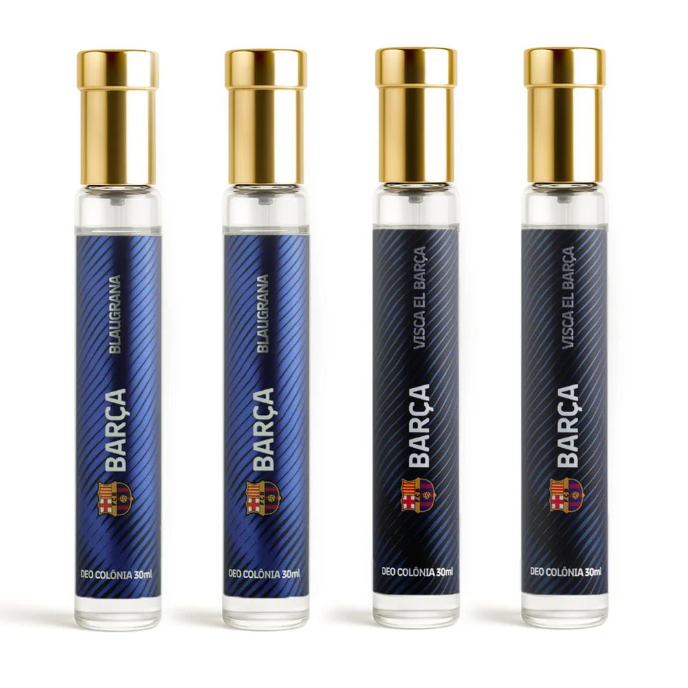 Kit BARCELONA - 2 Fragrâncias Blaugrana 30ml + 2 Fragrãncias Visca El Barça 30ml - Touti Cosmetics