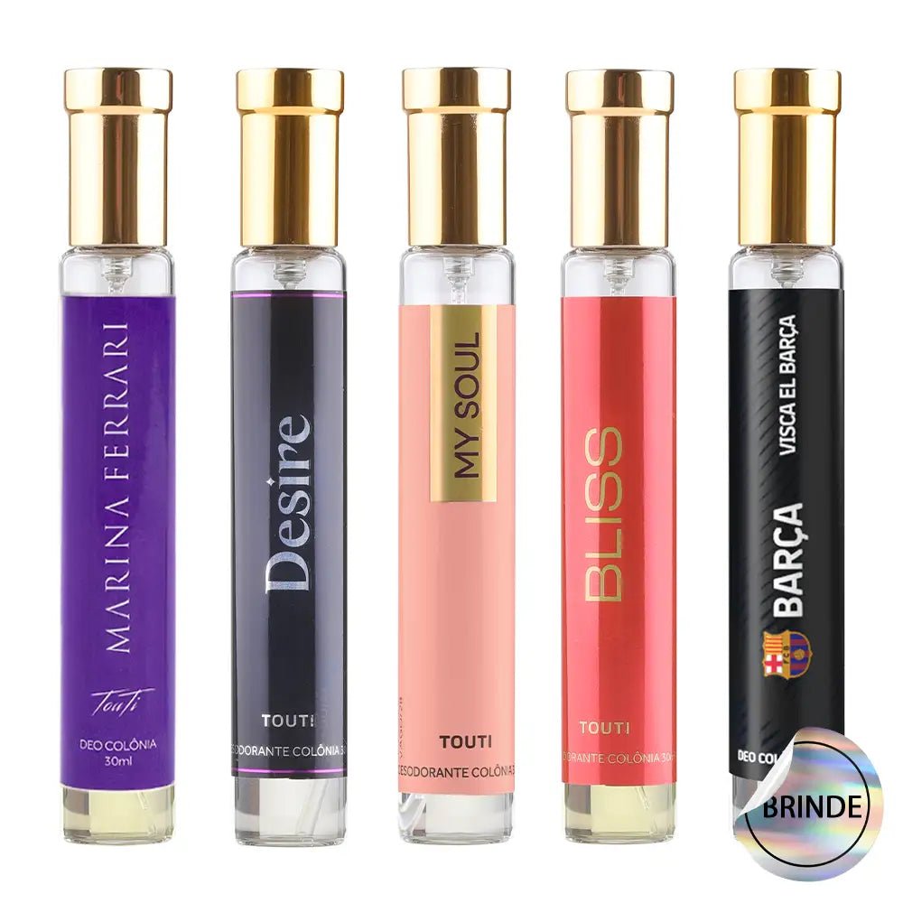 Kit para toda ocasião: Marina Ferrari +Desire + My Soul + Bliss - Touti Cosmetics