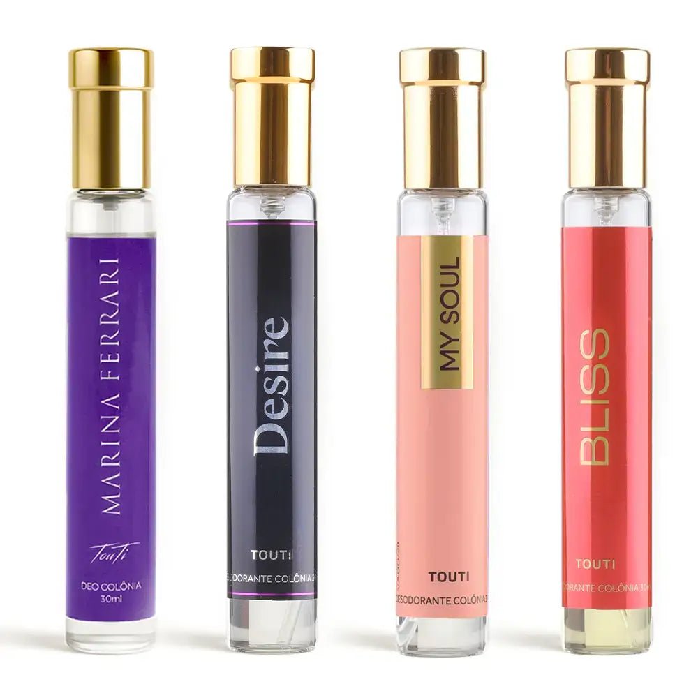 Kit para toda ocasião: Marina Ferrari + Desire + My Soul + Bliss - Touti Cosmetics