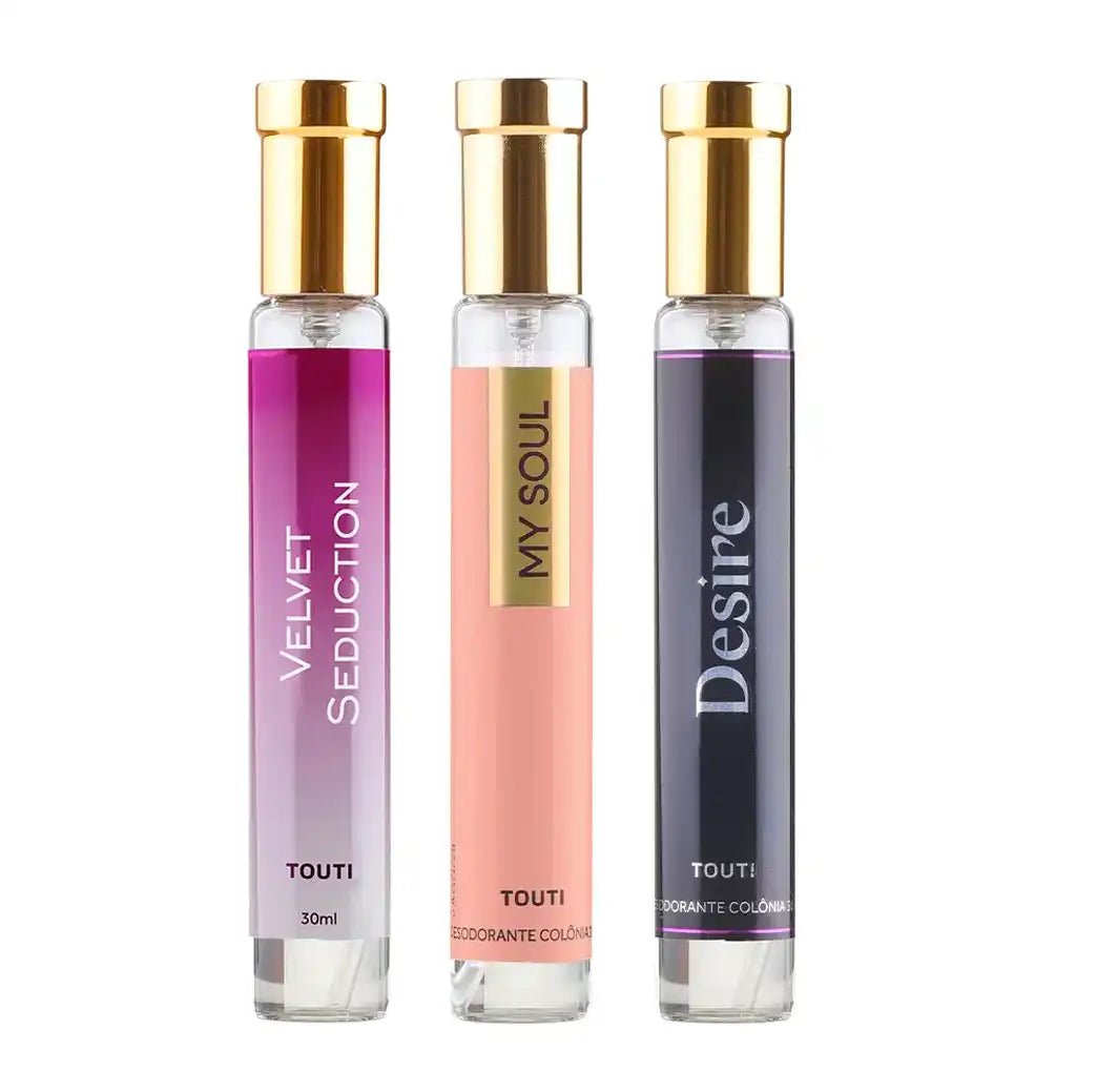 Kit Promocional: Velvet Seduction + My Soul + Desire - Touti Cosmetics